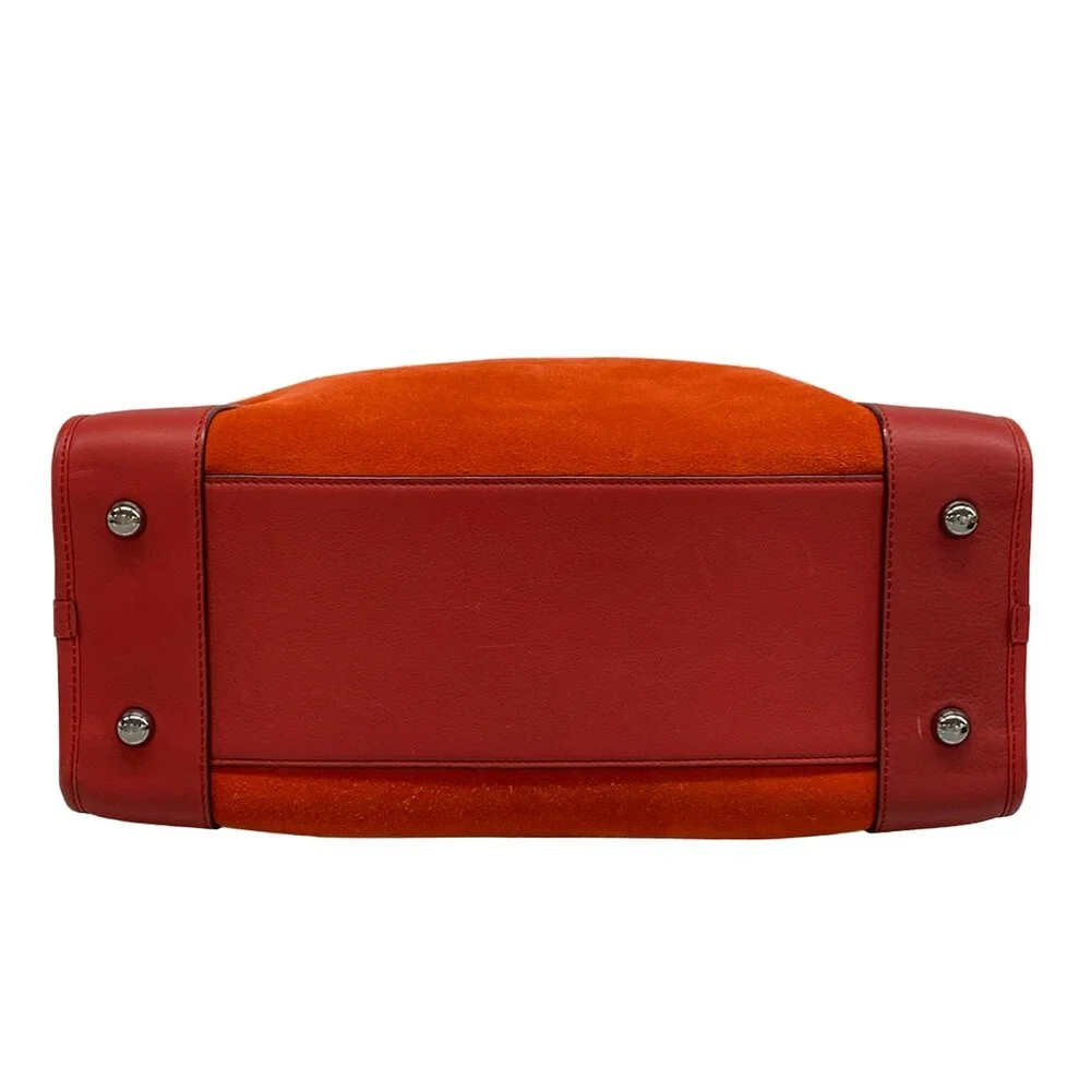 Loewe Amazona 36 Handbag Red Pink Suede Leather